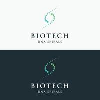 Creative bio tech or DNA spiral molecule abstract logo template design.Logo for business, science and lab. vector