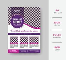 Beauty and spa salon flyer template design with creative shapes vector