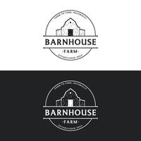 Natural rustic barn, farmhouse, warehouse logo design with a retro vintage concept. vector