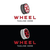 Tire or wheel logo template design with creative ideas. Logo for tire shops, workshops and companies. vector