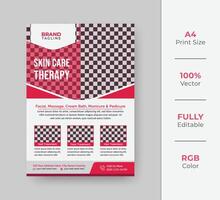 Beauty and spa salon flyer template design with creative shapes vector