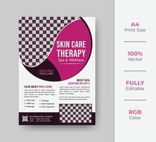 Beauty and spa salon flyer template design with creative shapes vector