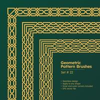 Set of Geometric Pattern Brushes Greek Borders Design vector