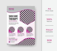 Beauty and spa salon flyer template design with creative shapes vector