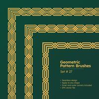 Set of Geometric Pattern Brushes Greek Borders Design vector