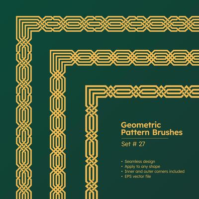 Set of Geometric Pattern Brushes Greek Borders Design