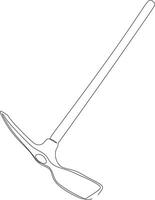 artisan and agricultural tools in continuous line art vector