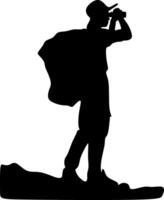 mountain climber, in the art of silhouette drawing, illustration vector