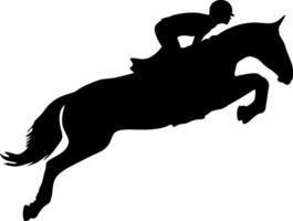 Horse racing. Silhouette of racing horse with jockey on isolated background. Racing horse and jockey silhouette. Horse and rider.Sport vector