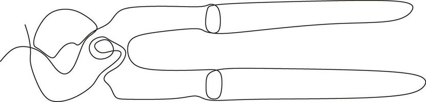 artisan and agricultural tools in continuous line art vector