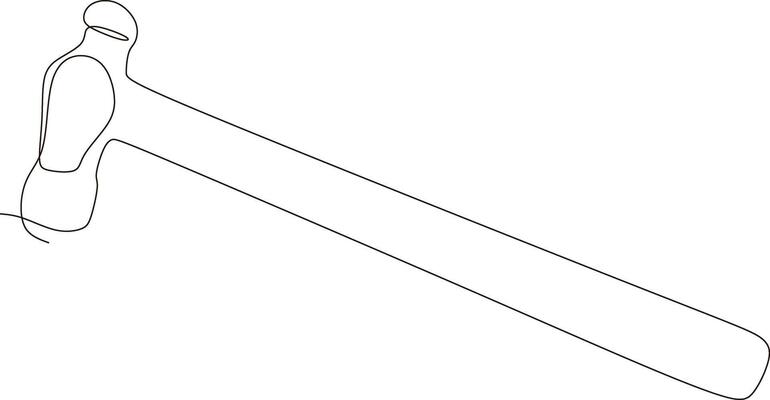 artisan and agricultural tools in continuous line art