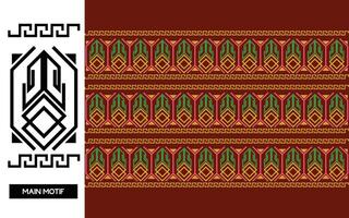 Elegant Textile Border with Floral Motif.Vintage Textile Border for Classic Designs.Colorful Textile Border with Geometric Patterns vector