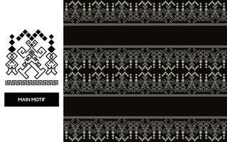 Elegant Textile Border with Floral Motif.Vintage Textile Border for Classic Designs.Colorful Textile Border with Geometric Patterns vector