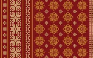 Elegant Textile Border with Floral Motif.Vintage Textile Border for Classic Designs.Colorful Textile Border with Geometric Patterns vector