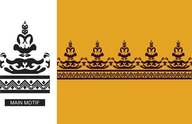 Elegant Textile Border with Floral Motif.Vintage Textile Border for Classic Designs.Colorful Textile Border with Geometric Patterns
