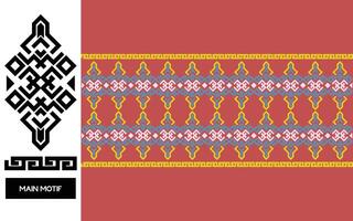 Elegant Textile Border with Floral Motif.Vintage Textile Border for Classic Designs.Colorful Textile Border with Geometric Patterns vector