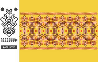 Elegant Textile Border with Floral Motif.Vintage Textile Border for Classic Designs.Colorful Textile Border with Geometric Patterns vector