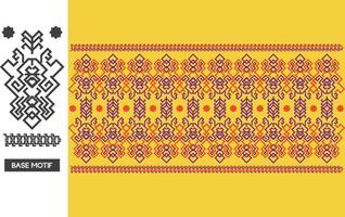 Elegant Textile Border with Floral Motif.Vintage Textile Border for Classic Designs.Colorful Textile Border with Geometric Patterns vector