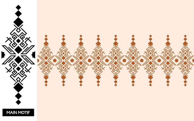 Elegant Textile Border with Floral Motif.Vintage Textile Border for Classic Designs.Colorful Textile Border with Geometric Patterns