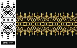 elegante textil frontera con floral motivo.vintage textil frontera para clásico diseños.coloridos textil frontera con geométrico patrones vector