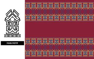 Elegant Textile Border with Floral Motif.Vintage Textile Border for Classic Designs.Colorful Textile Border with Geometric Patterns vector