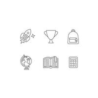 education line icon set , school icon vector