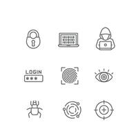 cyber sercurity icon set , protection icon vector