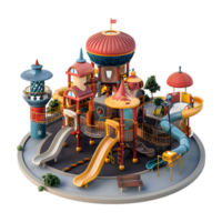 Isometric Play Area of Kids on Transparent Background png