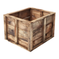 de madera cuadrado vacío caja en transparente antecedentes png