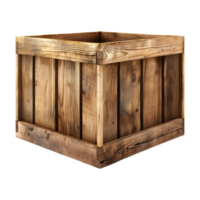 Wooden Square Empty Box on Transparent Background png