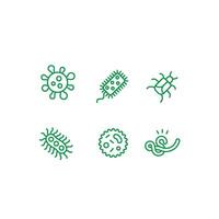 bacteria icon set , virus icon vector