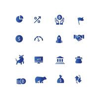 business investment icon set vector