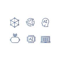 Artificial Intelligence icon set , ai icon vector