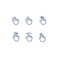 touch screen icon set vector