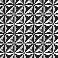 Black and white seamless geometric 3d texture. Decorative endless background. Relief monochrome pattern vector