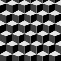 Monochrome seamless geometric pattern. Repeatable 3d cubes background. Decorative endless black and white texture vector
