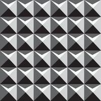 Monochrome seamless geometric pattern. Black and white abstract shapes repeatable background. Decorative endless 3d texture vector