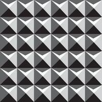 Monochrome seamless geometric pattern. Black and white abstract shapes repeatable background. Decorative endless 3d texture vector