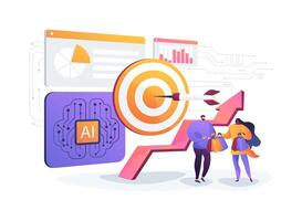 Sales Trend Forecasting with AI abstract concept illustration. vector