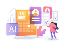 AI-Driven Employee Scheduling abstract concept illustration. vector