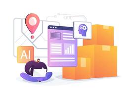 Real-Time Supply Chain Visibility with AI abstract concept illustration. vector