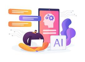 AI-Enhanced Chatbots for Customer Support abstract concept illustration. vector