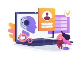 AI-Powered Onboarding Process abstract concept illustration. vector