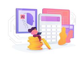 AI-Backed Payroll and Benefits Management abstract concept illustration. vector