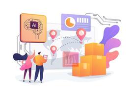 AI Forecasting for Efficient Supply Chain abstract concept illustration. vector