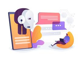 AI-Powered Sales Chatbot Assistance abstract concept illustration. vector