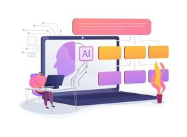 AI-Optimized Call Center Operations abstract concept illustration. vector