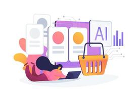 AI-Reduced Cart Abandonment Rates abstract concept illustration. vector