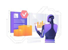 AI-Analyzed Supplier Performance abstract concept illustration. vector