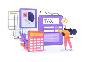 AI-Streamlined Tax Preparation abstract concept illustration. vector
